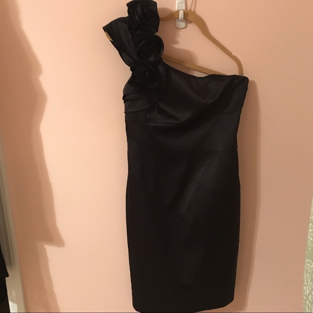Asymmetrical Black Silk Jessica Simpson Dress